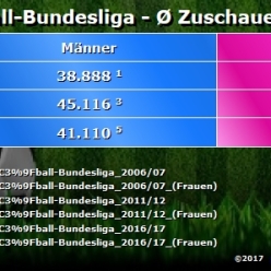 1. Bundesliga 2016/2017 - Zuschauerschnitt